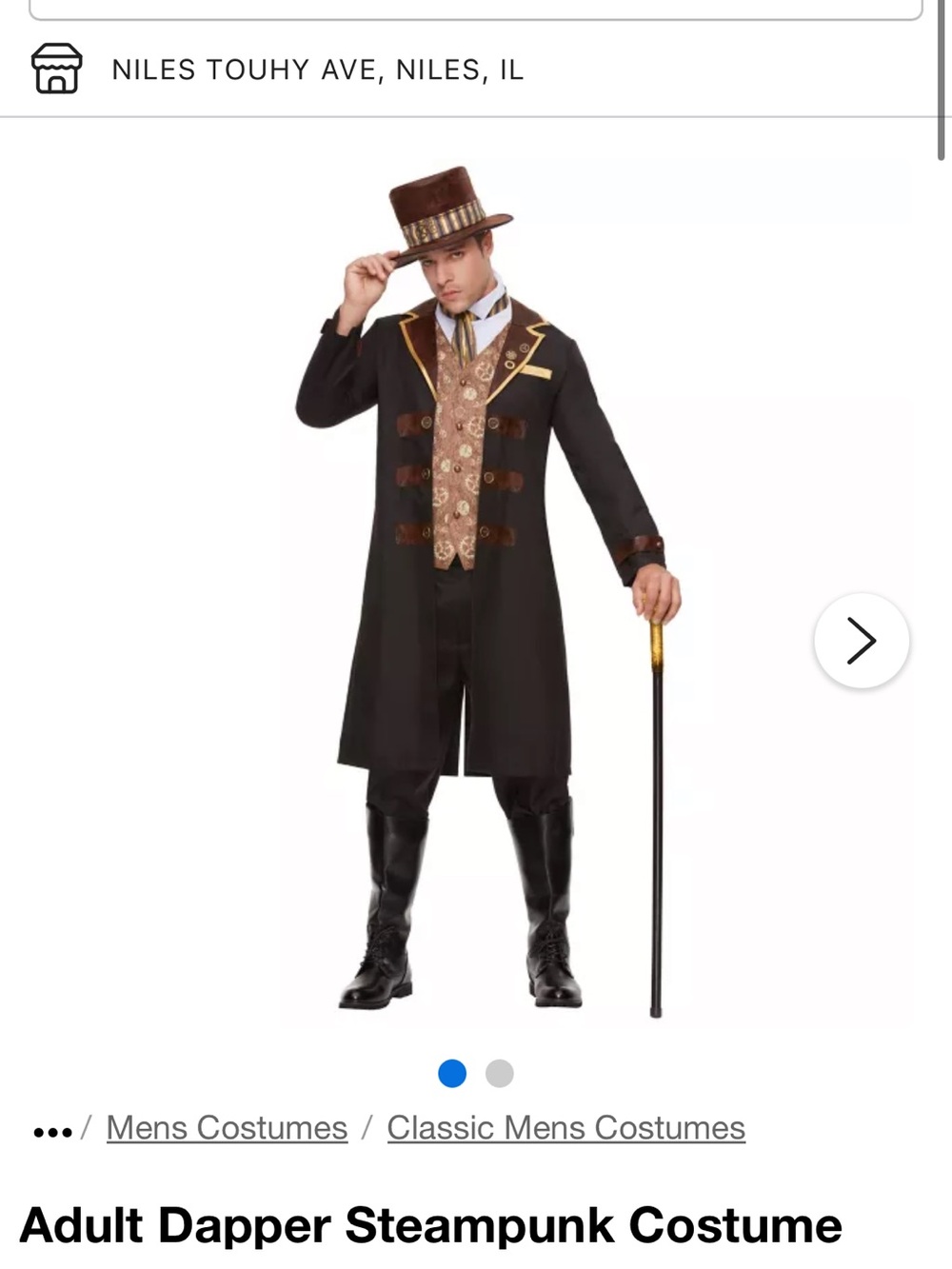 Spirit Men's Steampunk Coat Set - Black, Brown, Gold Accents